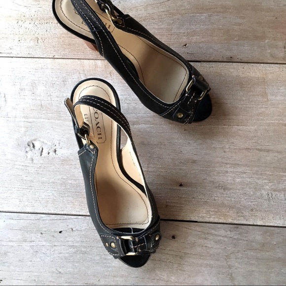 Evelyn Coach Slingback Heels 6.5 - Picture 5 of 9